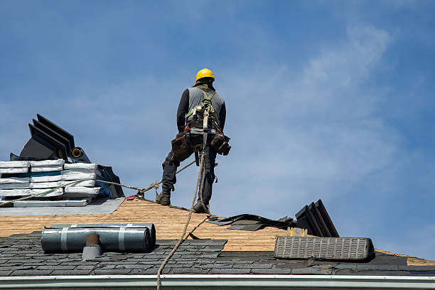 Professional Storm Damage Roof Repair technician working in Preston, ID